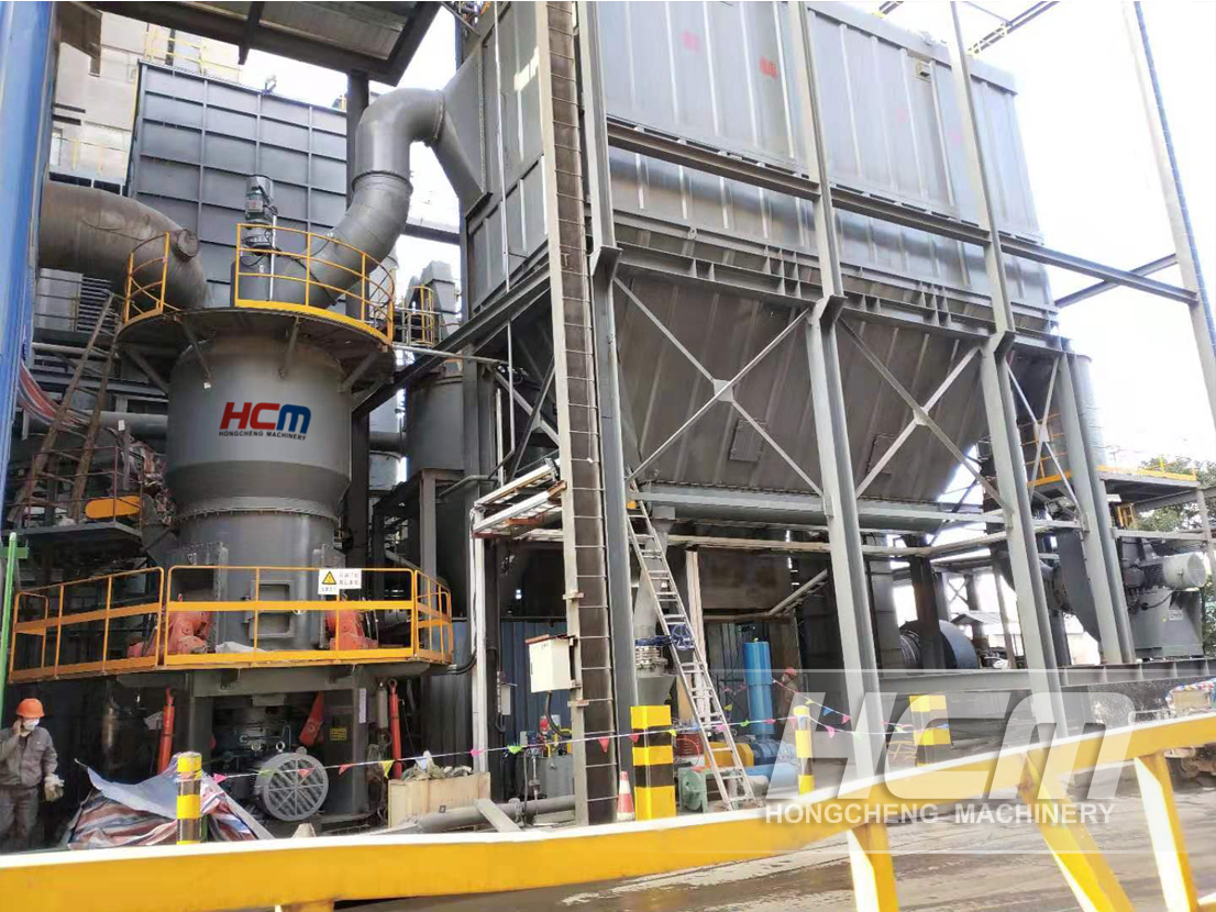 Guilin Hongcheng 100 Mesh Vertical Roller Mill Production Line For Grinding Phosphate Rock